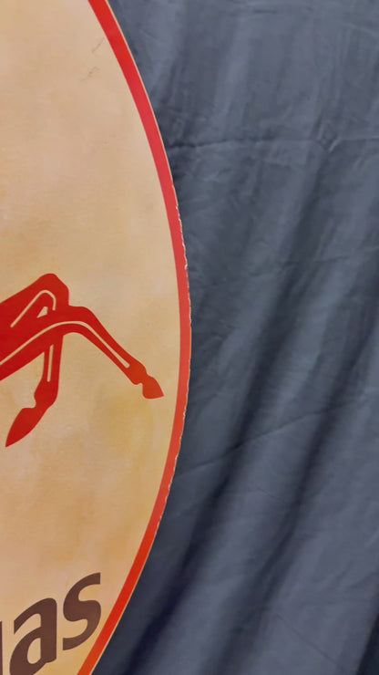 *Limited* Mobilgas Red Pegasus Double-Sided Large Porcelain Enamel on Steel (DS 30-Inch)