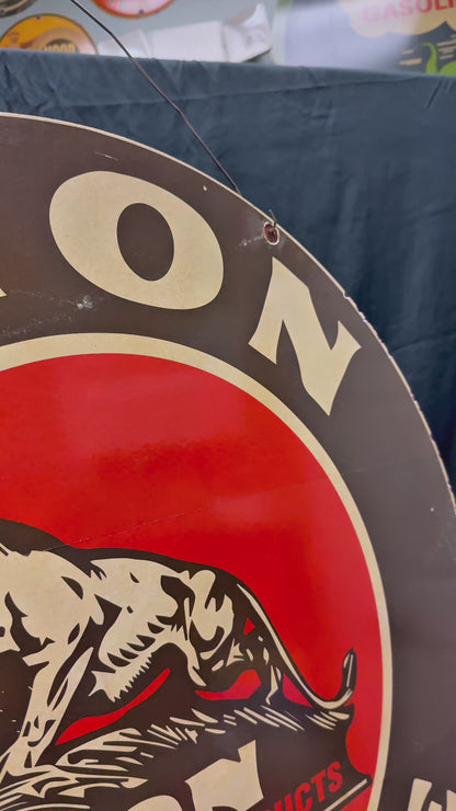 *Limited* Lion Gasoline Double-Sided Large Porcelain Enamel on Steel (DS 30-Inch)