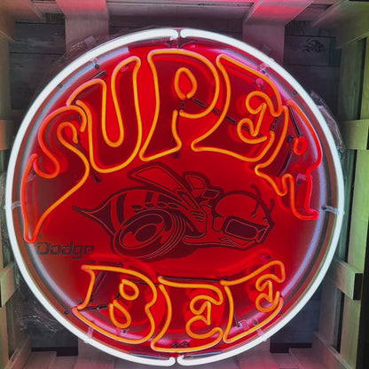 Super Bee Single-Sided Neon Porcelain Box Sign