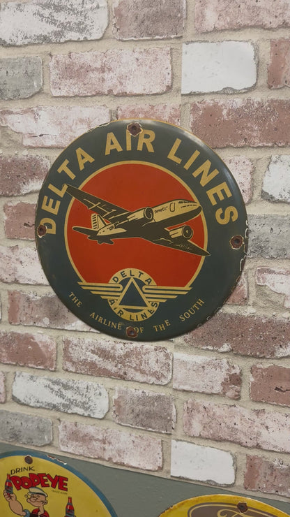 Delta Airline of the South Porcelain Enamel Sign (12in)