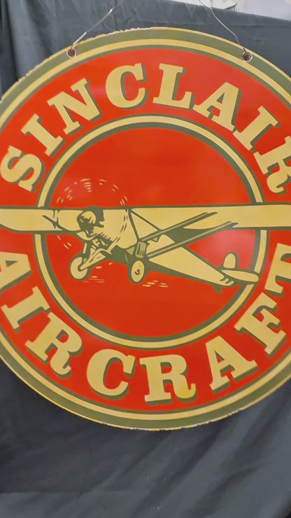 *Limited* Sinclair Aircraft Double-Sided Large Porcelain Enamel on Steel (DS 30-Inch)