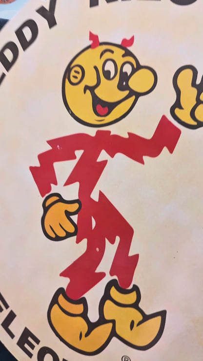 *Limited* Reddy Kilowatt Double-Sided Large Porcelain Enamel on Steel (DS 30-Inch)