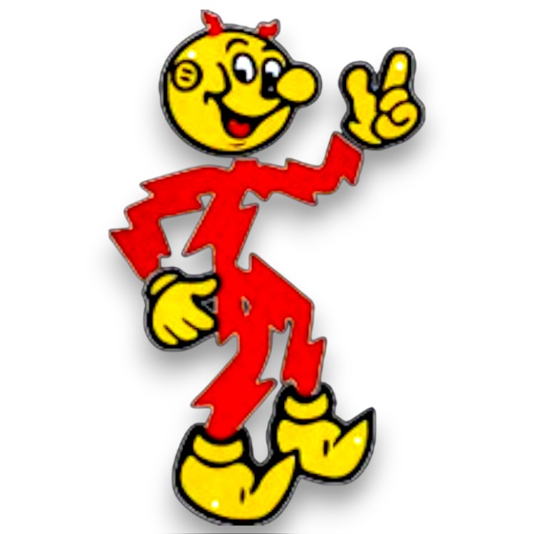Reddy Kilowatt vintage die-cut porcelain enamel electric sign