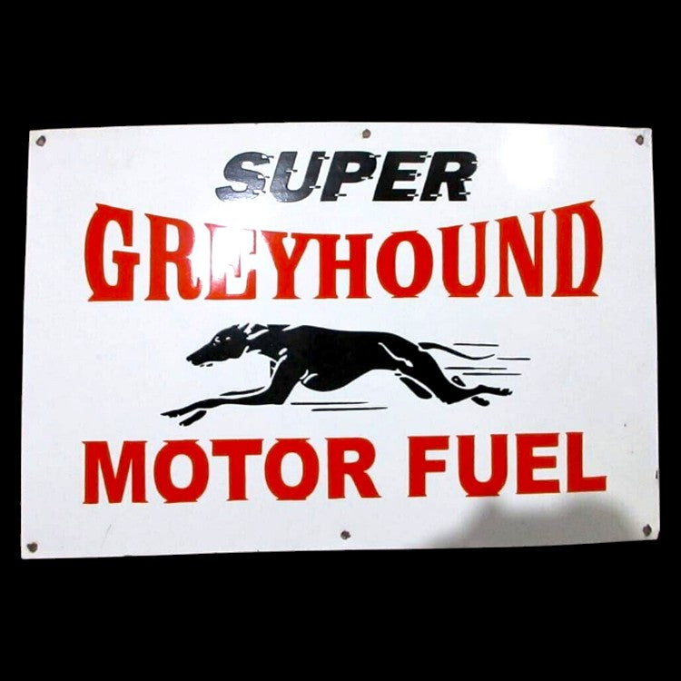 Super Greyhound Motor Fuel Porcelain Enamel Vintage Metal Reproduction