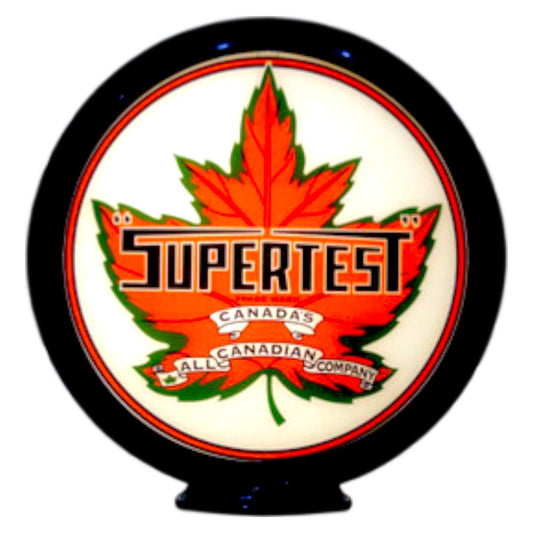 Supertest logo with a red maple leaf on a white background