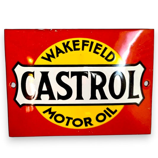 Wakefield Castrol Motor Oil Porcelain Enamel Vintage Metal Reproduction